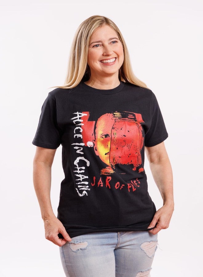American Classics تيشيرت رجالي أسود بأكمام قصيرة من مجموعة American Classics Alice in Chains، بتصميم مستوحى من موسيقى التسعينيات، برسومات كلاسيكية. - Image 3